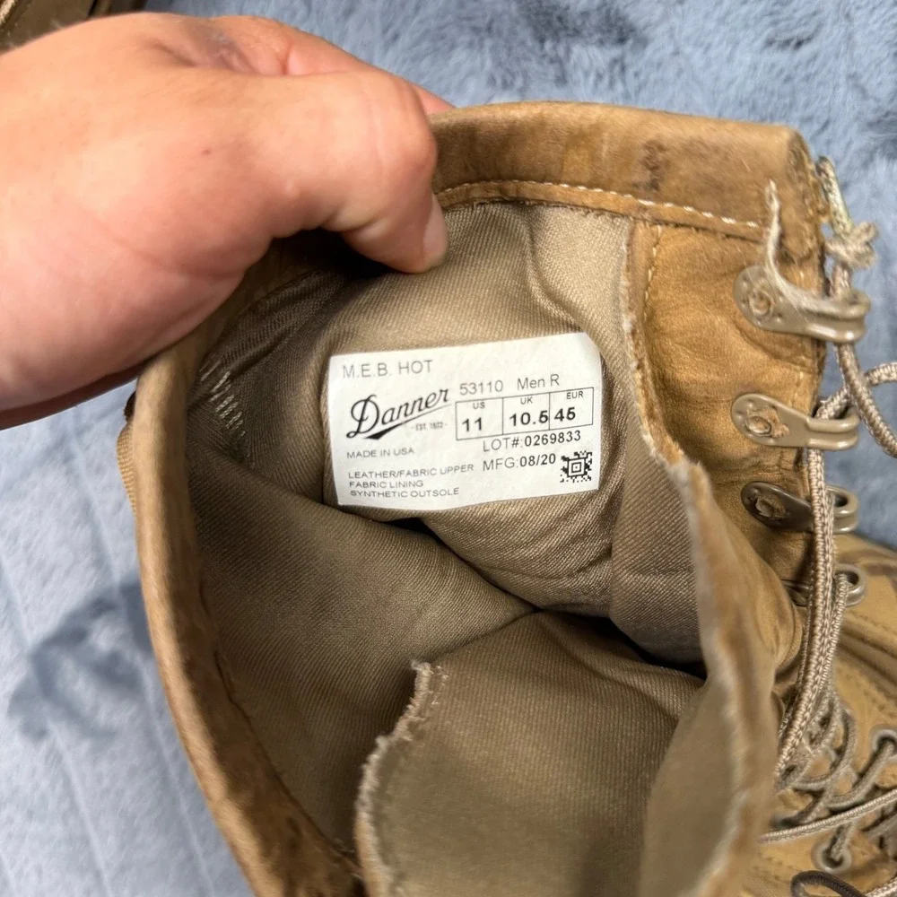 Danner MEB Hot 53110 Mens 11 R USMC Military Combat Boots Tan Leather Vibram USA